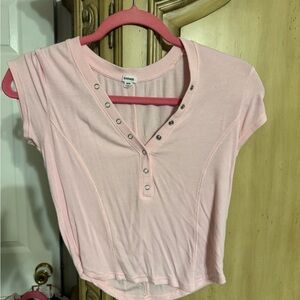 Garage Light Pink Short Sleeve Top